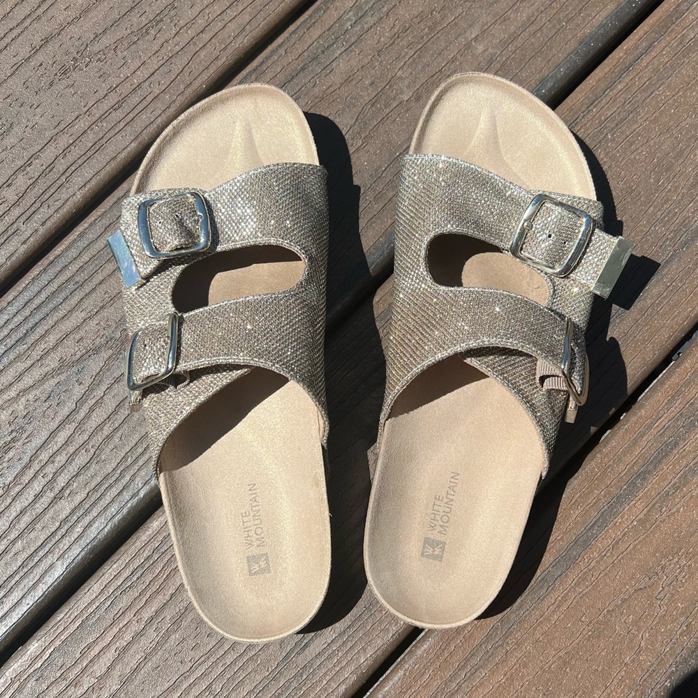 Women’s White Mountain Sparkling Gold Sandals